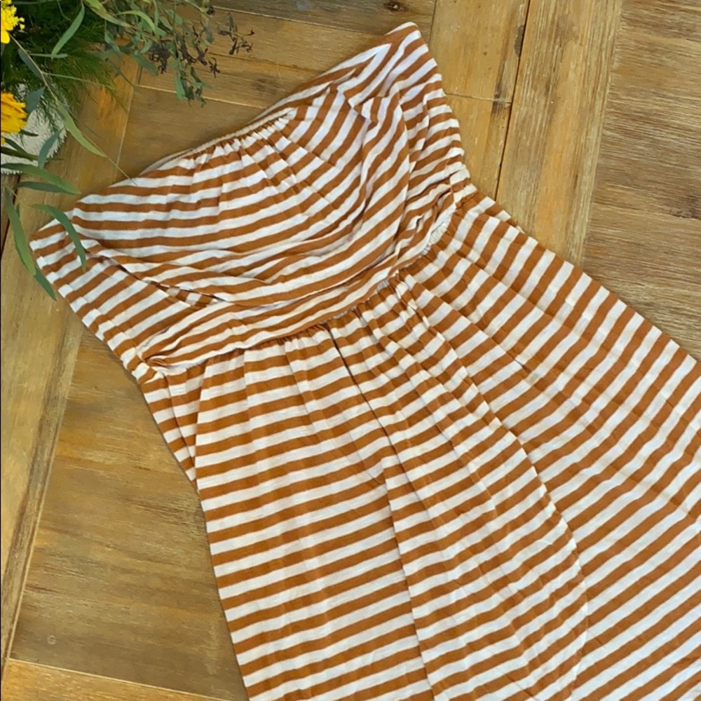 Quicksilver Tan And White Striped Dress